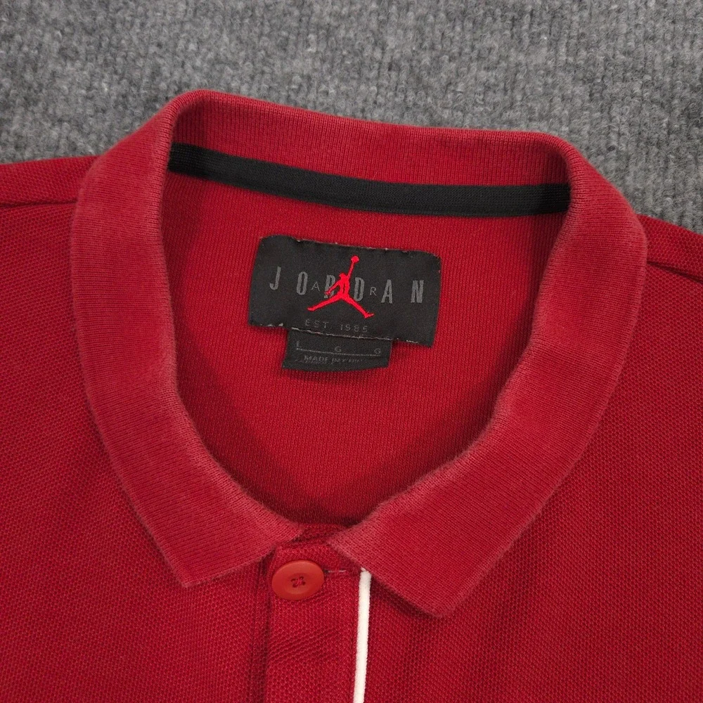 Jordan University of Oklahoma Sooners Polo Shirt Mens L Red Jumpman Collegiate